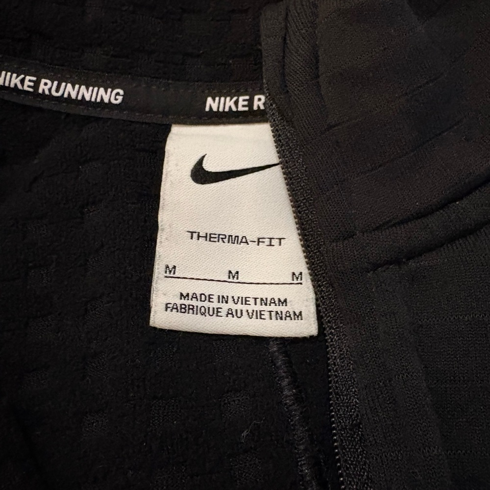 Nike Running 1/4 Zip Black Patterned Pullover Mens Size Medium Athletic Fit - Picture 4 of 8